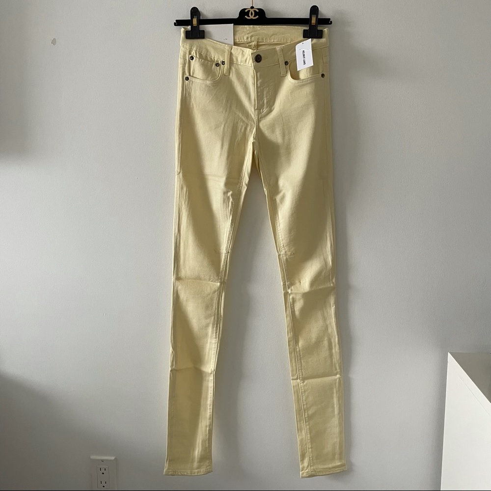 Helmut Lang Pastel Lemon Yellow Skinny Jeans Size 27 New With Tags 5 Pockets